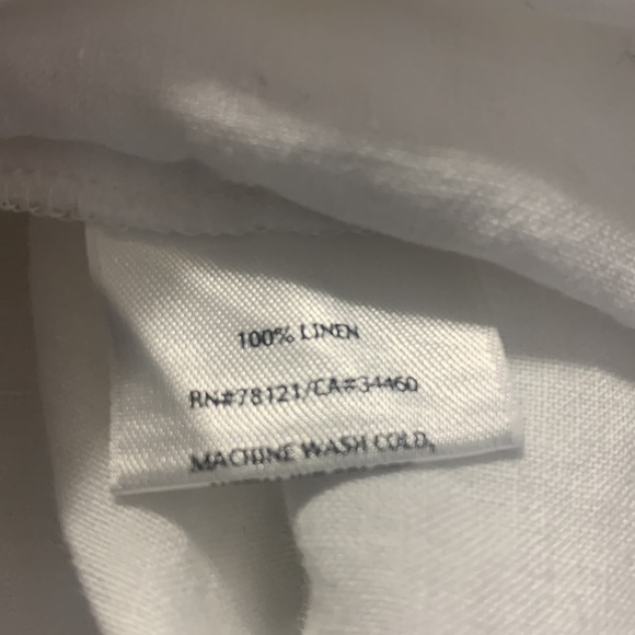 Eileen Fisher White 100% Linen Top - Picture 3 of 6